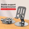 ZY034 Adjustable Desktop Mobile Phone Holder | Premium ABS Metal Biaxial Bracket Stand | 360 Degree Rotating Universal Table Mount - Grey - Image 2