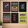 set of 6 sticky wooden frames for home office wall decore / sticky phototiles