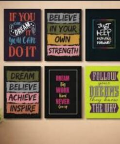 set of 6 sticky wooden frames for home office wall decore / sticky phototiles