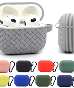 Silicone Breathable Braided Case Cover - Soft TPU Protective Charging Case (Random Color)