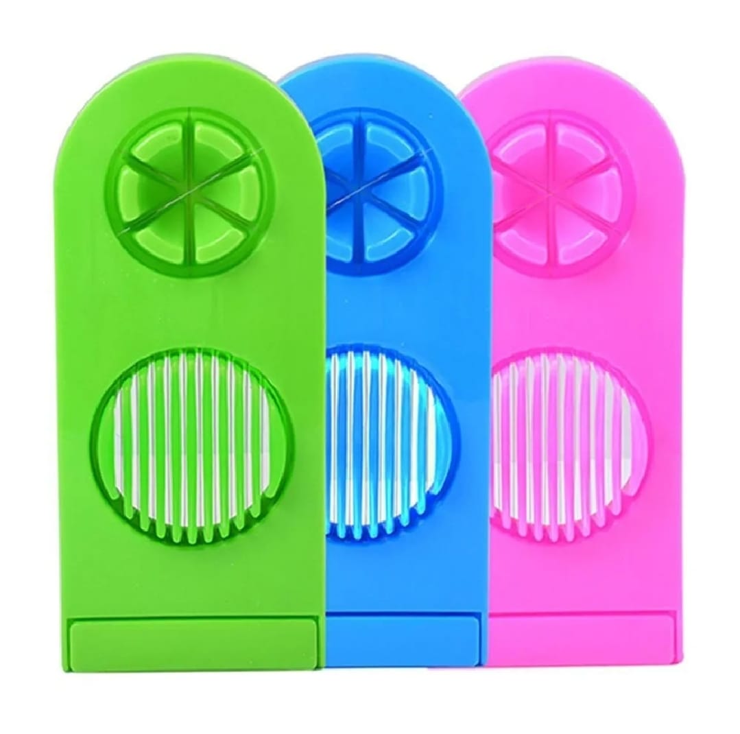 2-in-1 Egg Cutter & Slicer – Boiled Egg Slicing Machine with Stainless Steel Cutting Wires, Kitchen Cooking Tool | Random Color - Image 4