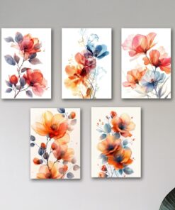Set of 5 Premium Wall Art Photo Tiles – Modern Home Decor Sets 8x11