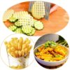 French Fry Crinkle Cutter – Stainless Steel Wavy Slicer Knife for Potatoes, Vegetables & Fruits | Easy Grip Chopper Tool for Kitchen Cutting & Garnishing - Image 3