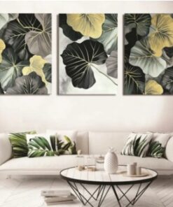 Set Of 3 Sticky Wooden Canvas Frames For Wall Decore Aesthatic Art / Sticky Phototiles For Room Wall Decoration