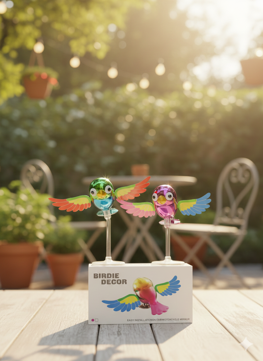 1Pc Birdie Decor Car Mirror Ornament – Flying Bird with Flapping Wings