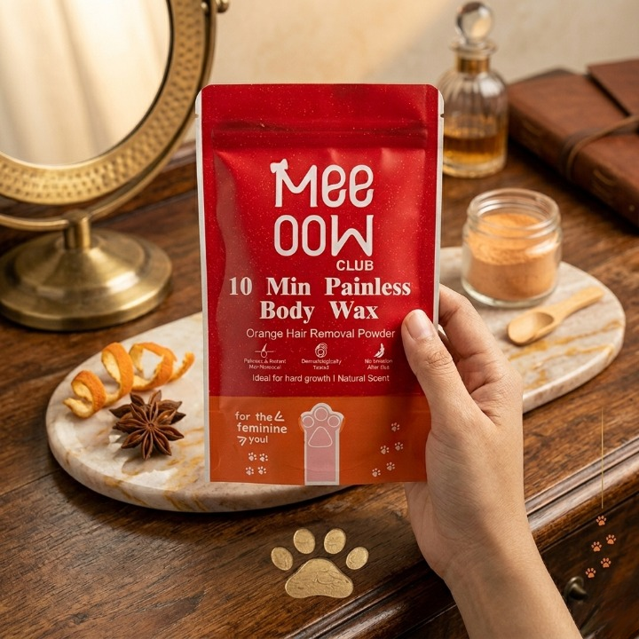 Meow Club 10 Min Painless Body Wax Powder - Orange Organic Hair Removal for Women - Natural & Smooth Skin Solution - Image 2