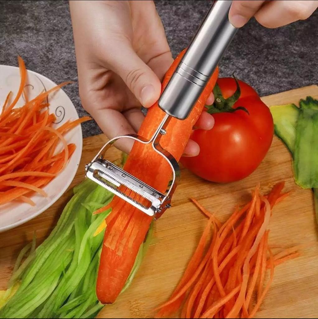 Stainless Steel Multi Peeler – Ergonomic Fruit and Vegetable Peeler with Hanging Hook - Image 2