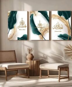 Set of 3 wall art sticky wooden canvas frames for home decore / sticky phototiles