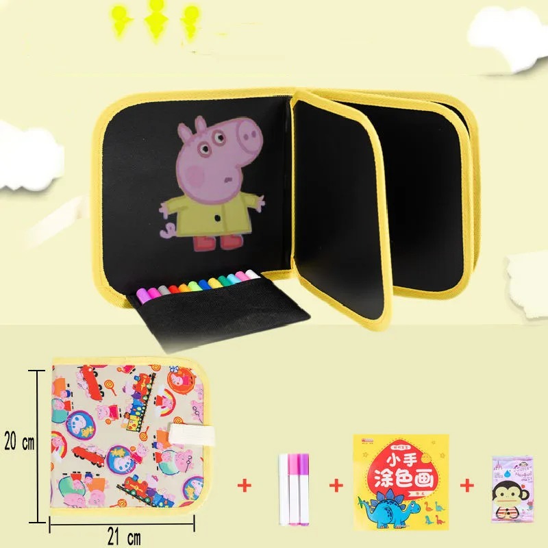 Erasable & Reusable Doodle Magic Blackboard Book with 3 Color Markers – Kids Drawing & Learning Activity Book (Random Color) - Image 4