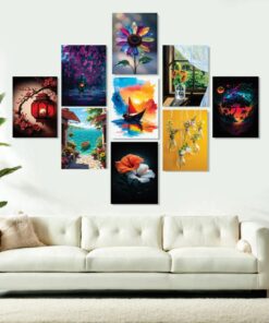 Set of 9 Premium Wall Art Photo Tiles – Modern Home Decor Sets 8x11