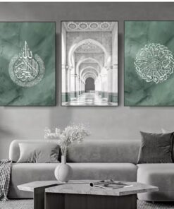Decoration home decoration item 3 pcs iSLAMIC fRAME board wall decor photo on wall PHOTO TILE canvas art decor for home easy set up with both side tape