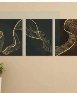 Set Of 3 Sticky Wooden Canvas Frames For Wall Decore Aesthatic Art / Sticky Phototiles For Room Wall Decoration