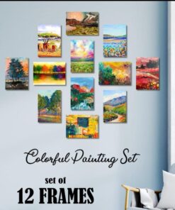 12 Piece Wall Art Set Colorful Textured Landscape Paintings Wooden Sticky Tiles 5x7 Inches Easy Mounting12 Pcs Set 5x7 Inches Easy Mounting 5x7 Inches Easy Mountingen Sticky Tiles 5x7 Inches Easy Mounting