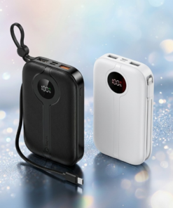 Qtech 20000mAh Power Bank 22.5W PD Fast Charging | Pocket Size Portable Charger with LED Display (Random Color)