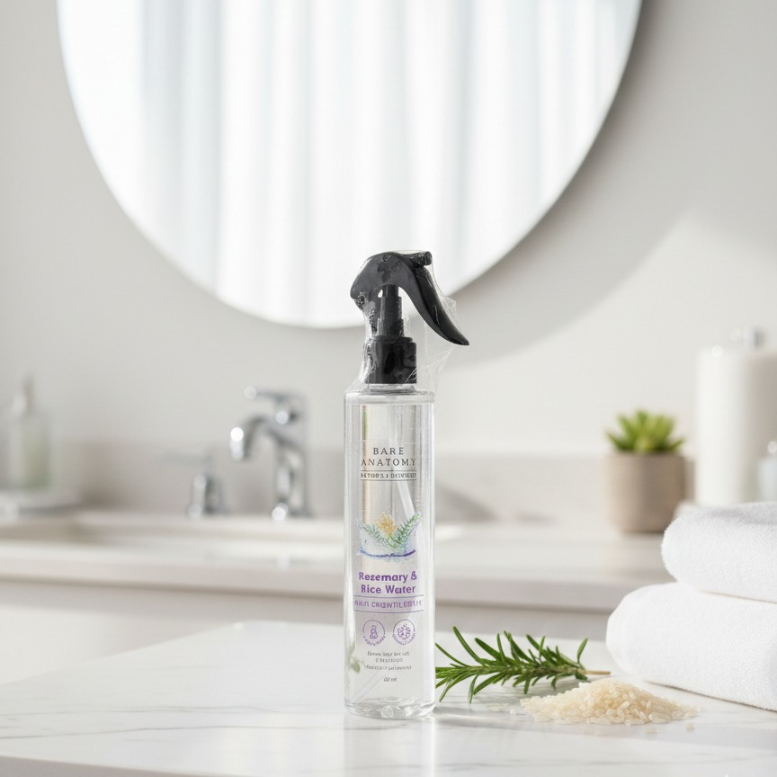 Bare Anatomy Rosemary & Rice Water Hair Growth Spray – 200ml | Strengthen & Thicken Hair