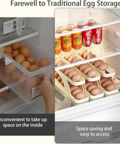 15 Egg Storage Box Rolling Design Space Saving PP Refrigerator Organizer Multi Layer Egg Holder| Random Colour