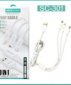 SOVO High Quality 3-in-1 Fast Charging Cable – Multi Charging Cable for Micro USB