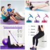 Foot Pedal Resistance Band Elastic Sit Up Pull Rope For Yoga And Fitness Tummy Trimmer Providing Durable Quality Comfortable Use (Random Color)
