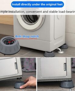 4Pcs Universal Anti-Vibration Feet Pads — Non-Slip Rubber Mats for Washing Machines