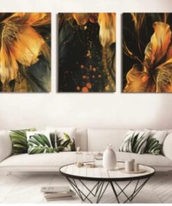 Set Of 3 Sticky Wooden Canvas Frames For Wall Decore Aesthatic Art / Sticky Phototiles For Room Wall Decoration