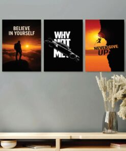 Set of 3 Premium Wall Art Photo Tiles – Modern Home Decor Sets