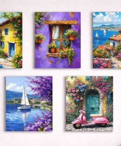 Set of 5 Premium Wall Art Photo Tiles – Modern Home Decor Sets 8x11