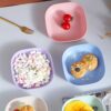 Plate Set Pack of 10 – Plastic Split Bone Dish Plates with Holder (Random Colors) - Image 4