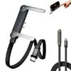 240W 2-in-1 USB-C to C Fast Charging Cable With Foldable Bracket | Type-C to Type-C Data Cable & Desktop Holder - Image 3