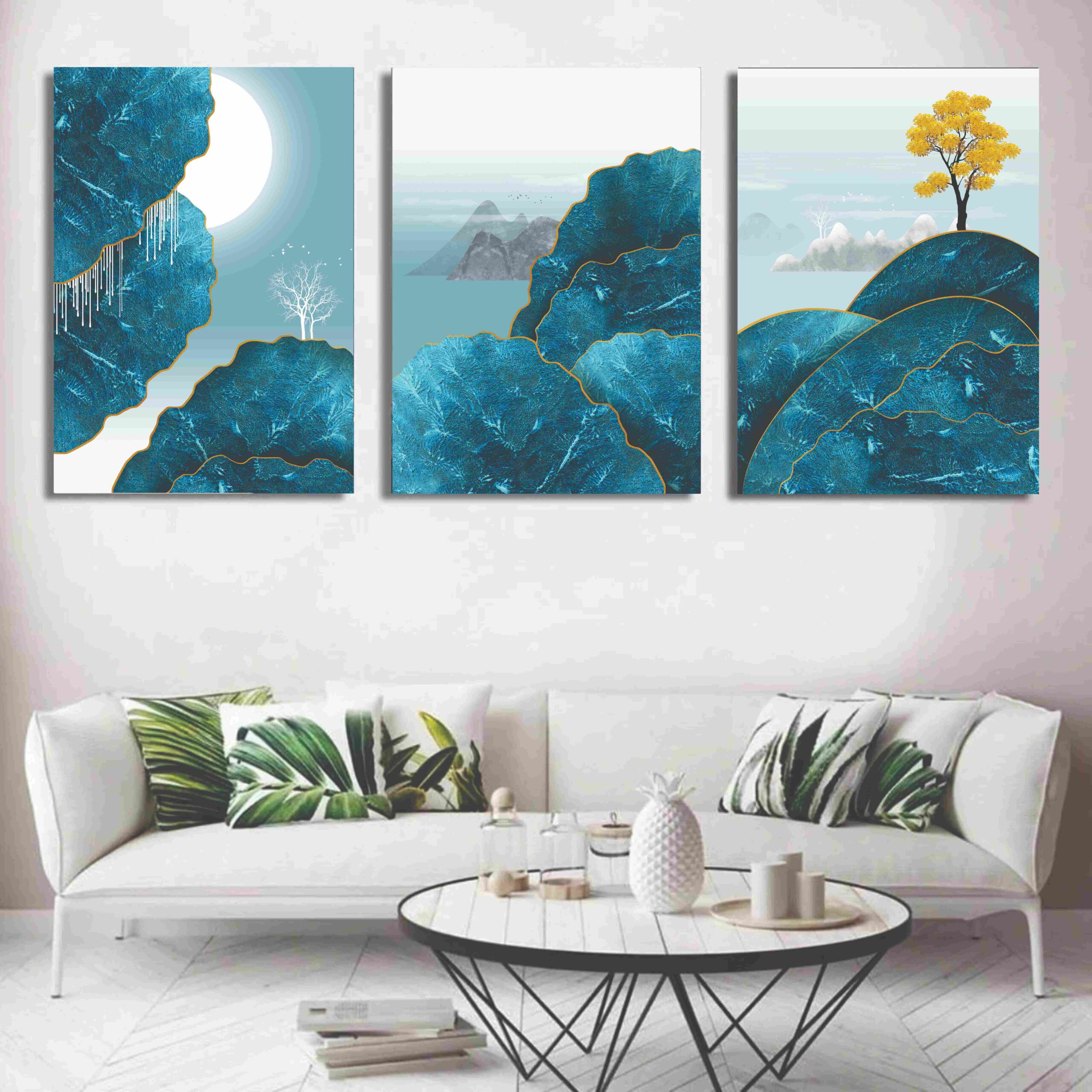 Set of 3 Wall Art Wooden Phototile Frames for Wall Decor