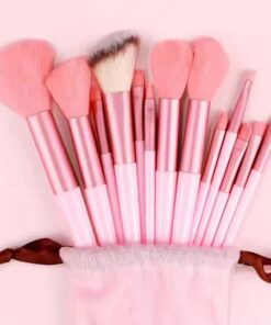 13 Pieces Soft Fluffy Makeup Brush Set - Cosmetics Brush Set - Makeup Brush Kit - Blush and Powder Brushes - Makeup Brushes for Foundation - Pink Color - Without Box