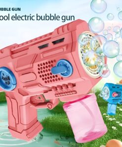 Children’s Handheld Porous Electric Bubble Gun with Lights & Music – Automatic Mess-Free Bubble Blower with Bottle Fix System for Indoor/Outdoor Play