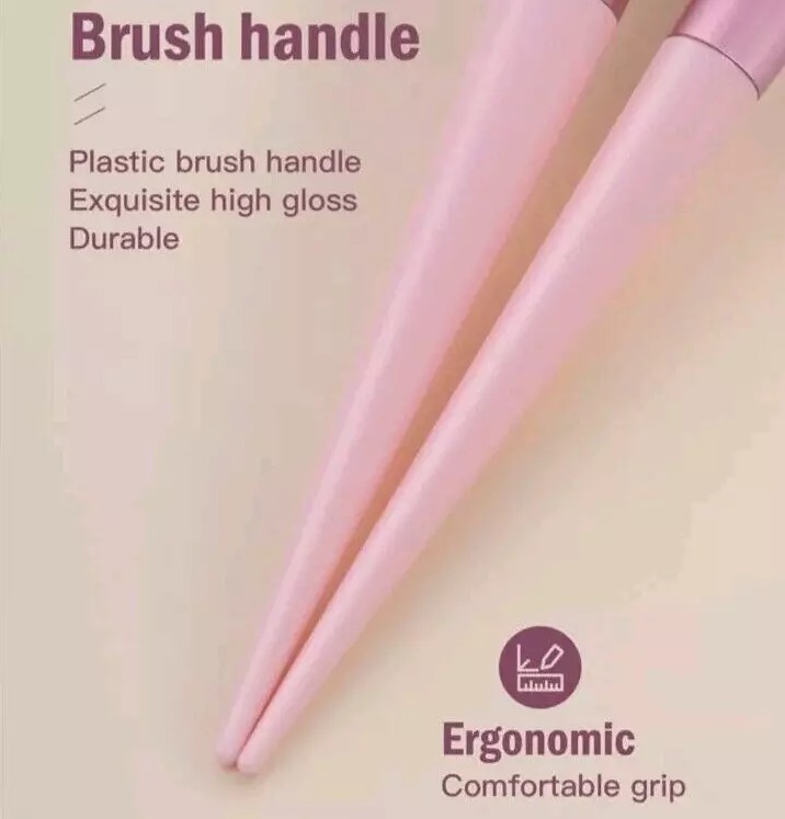 13 Pieces Soft Fluffy Makeup Brush Set - Cosmetics Brush Set - Makeup Brush Kit - Blush and Powder Brushes - Makeup Brushes for Foundation - Pink Color - Without Box - Image 3
