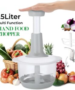 1.5L Manual Food Chopper – Speedy Hand Press Vegetable & Fruit Cutter - Plastic Body (Random Color)