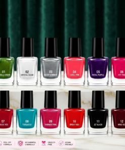 Pack of 12 - Peel Off Nail Paints - Cosmetic Nail Polish Designed For Easy Removal And Vibrant Color Maintenance Routine (Random Color)