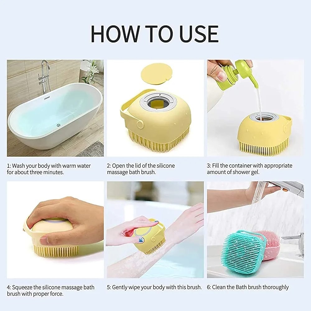 Combo Deal Of Silicone Back Scrubber And Silicone Bath Brush - Soft Body Exfoliating Shower Tools For Effective Cleaning And Skin Massage - Image 2