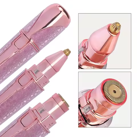 YESX HX-201 2-in-1 Eyebrow Trimmer & Facial Hair Shaver | Battery-Operated | Portable Grooming Tool - Image 2
