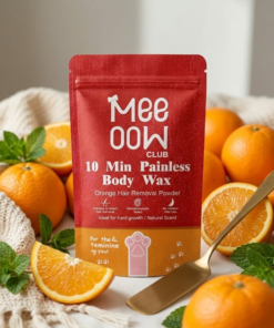 Meeoow Club 10 Min Painless Body Wax – Orange Hair Removal Powder for Smooth Skin - 100g
