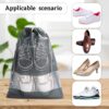 Shoe Bags For Travel Dust Proof Storage Organizer With Clear Window Non Woven Packing Pouch Size 12.5x16.5 - Image 2