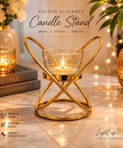 Elegant Black Candle Holder – Decorative Metal Candle Stand for Home & Table Décor Elegant Black Candle Holder – Decorative Metal Candle Stand for Home & Table Décor | Without Candle Size 9x8x11cm