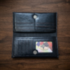 Premium Genuine Black Leather Long Wallet – Elegant Bi-Fold Business Clutch & Travel Organizer for Men