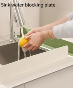 Silicone Sink Splash Guard Flexible Water Splash Stopper with Double Suction Cups | Kitchen & Bathroom Sink Protector | 15 Inch Random Color