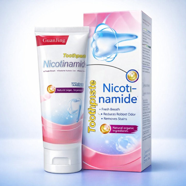 GuanJing Nicotinamide Teeth Whitening Toothpaste – Natural Organic Ingredients for Fresh Breath, Bacteria Reduction & Stain Removal - 80ml - Image 3
