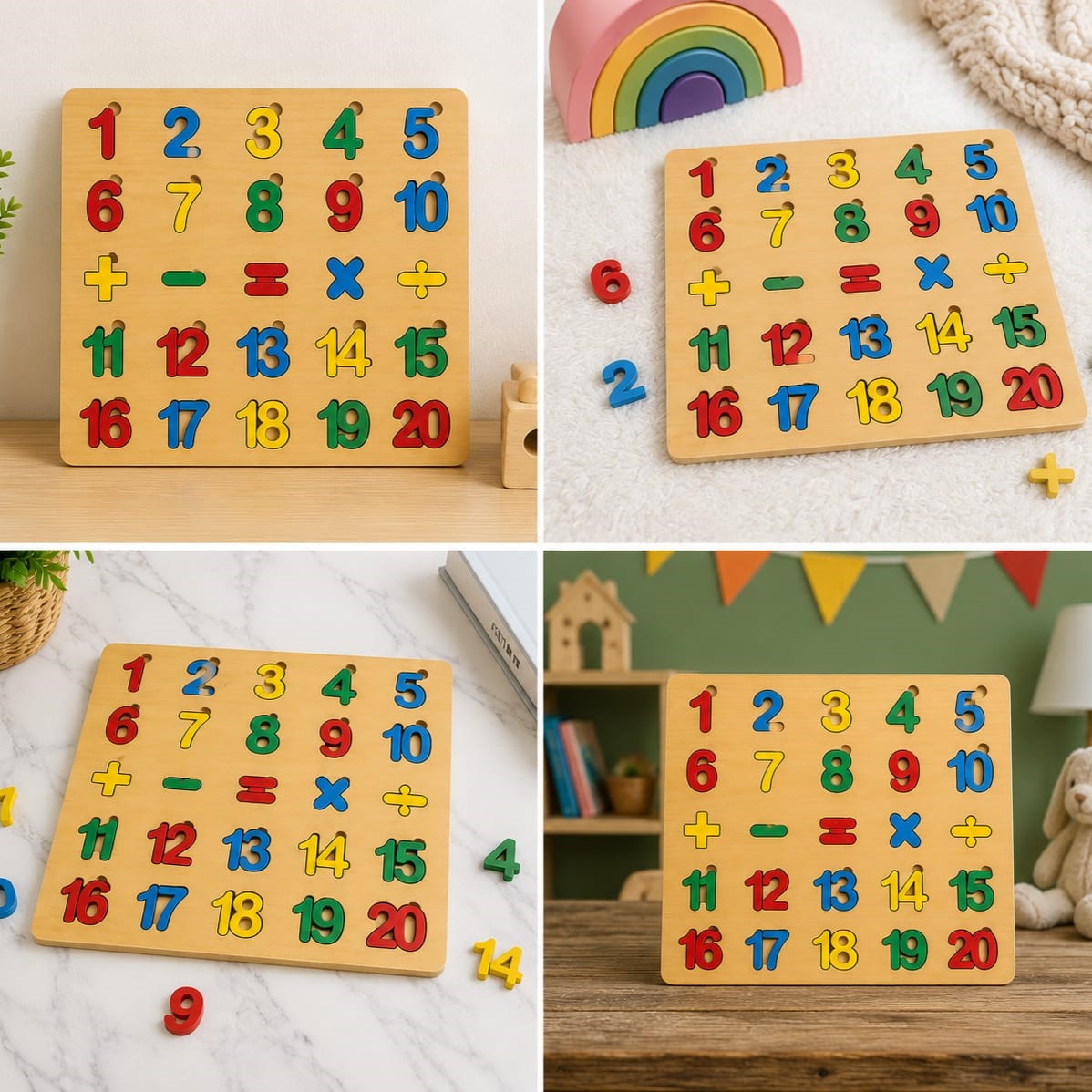 Math Puzzle Board Game - Educational Wooden Learning Toy Crafted From MDF Wood For Children And Mathematical Skills Development - Image 2