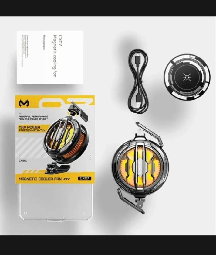 MEMO CX07 Magnetic Mobile Phone Cooling Fan 15W RGB Gaming Cooler for Android & iPhone | Silent Semiconductor Cooling Radiator for PUBG