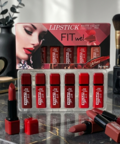 Fitme High Pigmented Velvet Matte Lipstick Set - Long Lasting Smooth Intense Color Lip Makeup Collection - Pack of 6