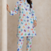 Digital Print Polo Cotton 2 Piece Suit for Girls – Butterfly Printed Shirt & Trouser Set | Soft Summer Casual & Party Wear Dress - Image 2