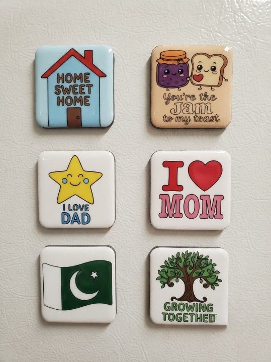 DIY Fridge Magnet Paint Kit – 6 Magnets & 6 Paint Sheets Creative Art Set - Image 2