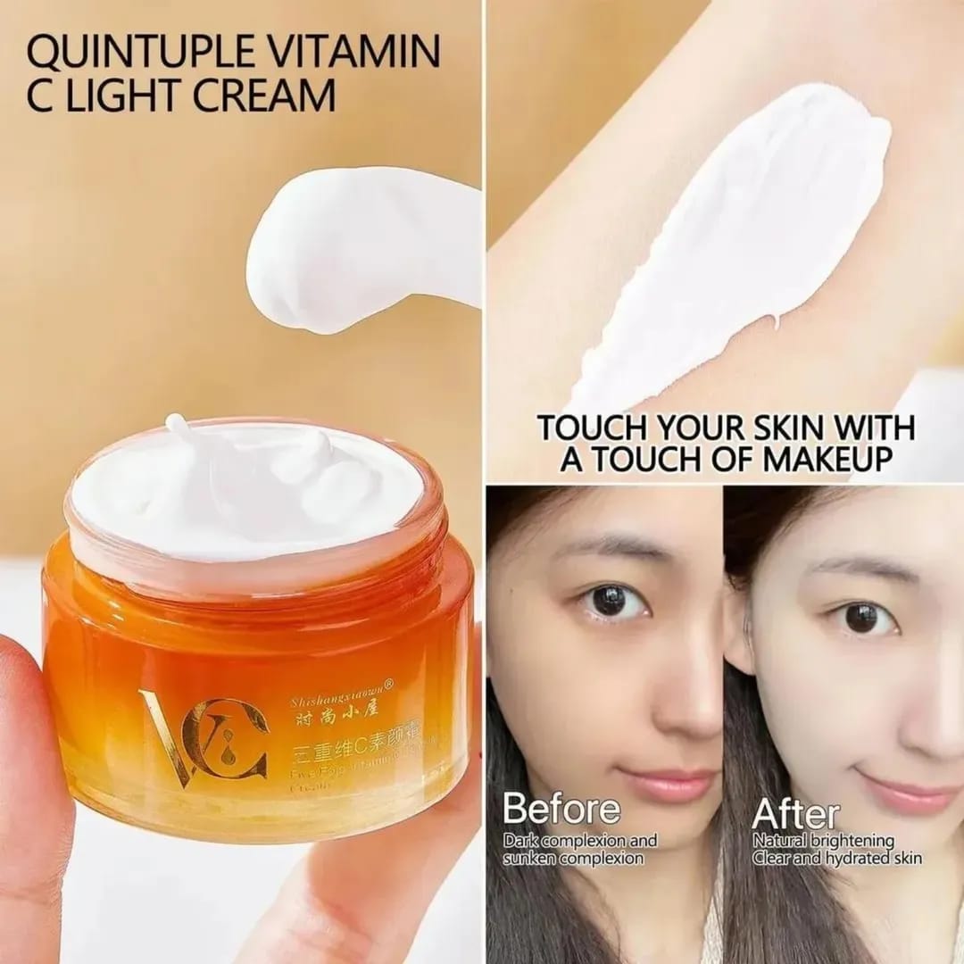 VC Five Fold Vitamin C Tone-Up Cream – Brightening & Hydrating Facial Daily Moisturizer - Image 3