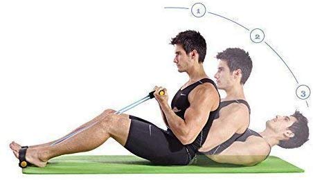Foot Pedal Resistance Band Elastic Sit-Up Pull Rope Yoga Fitness Gym - Elastic Pull Ropes Tummy Trimmer ( Random Color ) - Image 4
