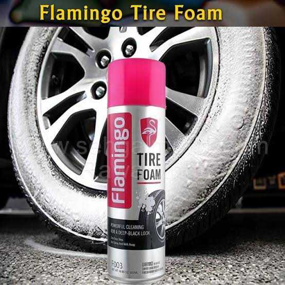 Flamingo Tire Foam Cleaner 650ML | No-Wipe Tire Shine Foam Spray | Cleans, Protects & Restores Tire Gloss | UV Protection - Image 4